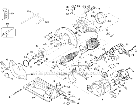 Page A Diagram and Parts List for 3057 Type 1 Black and Decker Circular Saw
